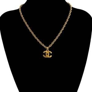 Chanel Cc Logo Chain Pendant Necklace #207058C11B